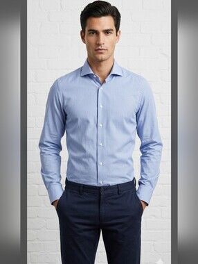 Tiger of Sweden Blue Slim Fit Men's Shirt